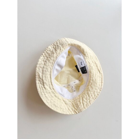Aritzia TNA Butter Yellow Cotton Canvas Embroidered Logo Bucket Hat, Size M/L - Picture 7 of 14